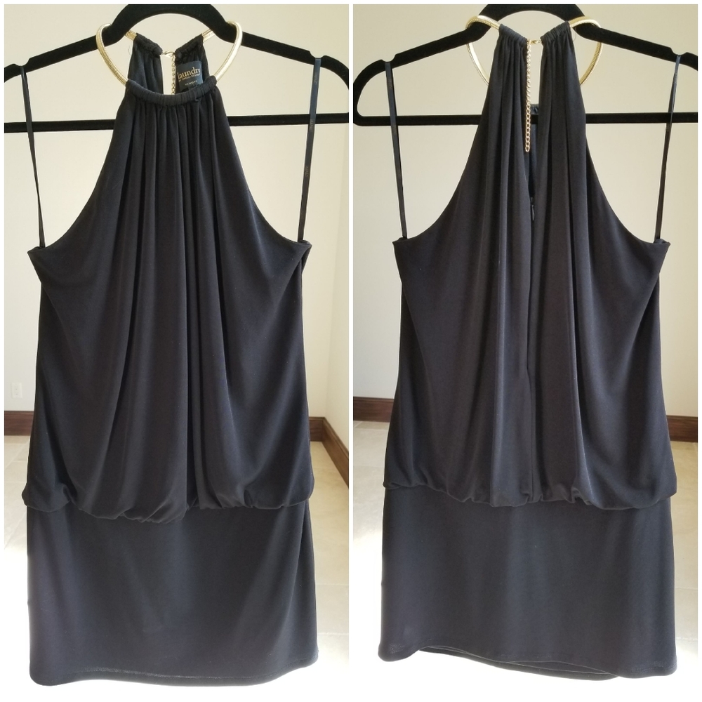 Laundry Black Cocktail Party Dress Size 6 Medium